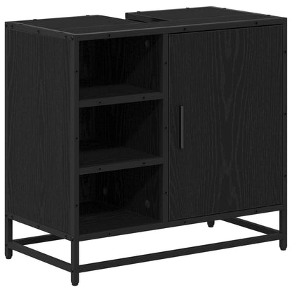 Set di mobili per il bagno 3 pcs Rovere Nero Legno multistrato | homemem39