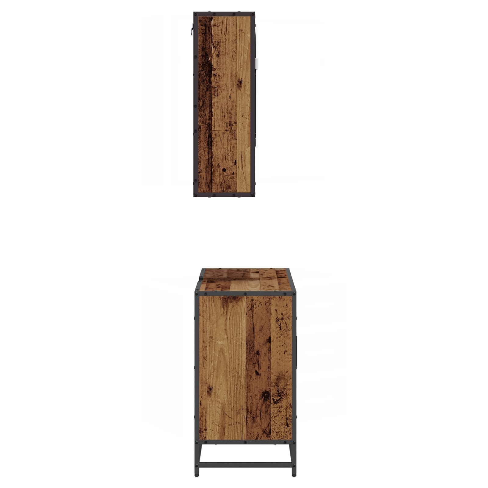 Set di mobili per il bagno con lo scaffale 2 pcs Legno vecchio | homemem39