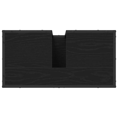 Set di mobili per il bagno 2 pcs Rovere Nero Legno multistrato