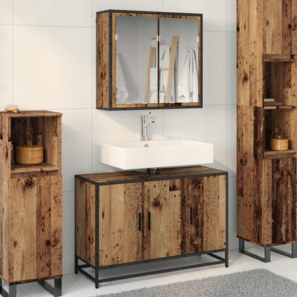 Set di mobili per il bagno con lo scaffale 2 pcs Legno vecchio | homemem39