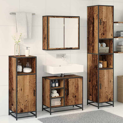 Set di mobili per il bagno con lo scaffale 3 pcs Legno vecchio | homemem39