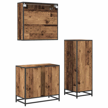 Set di mobili per il bagno con cassetto 3 pcs Legno vecchio | homemem39