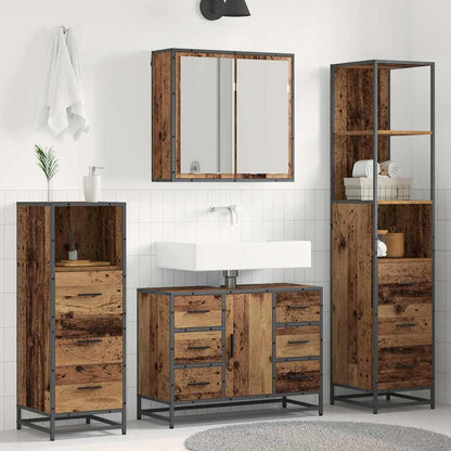Set di mobili per il bagno con cassetto 3 pcs Legno vecchio | homemem39