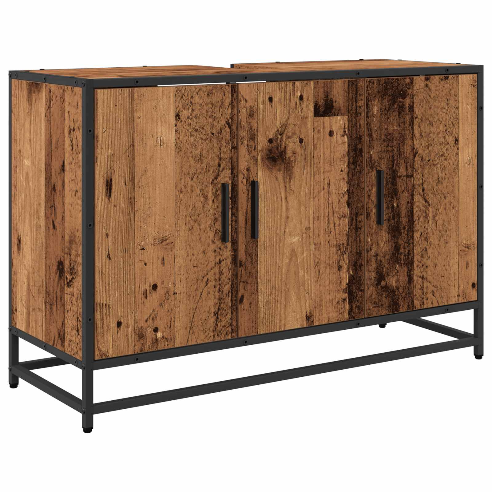 Set di mobili per il bagno con lo scaffale 2 pcs Legno vecchio | homemem39