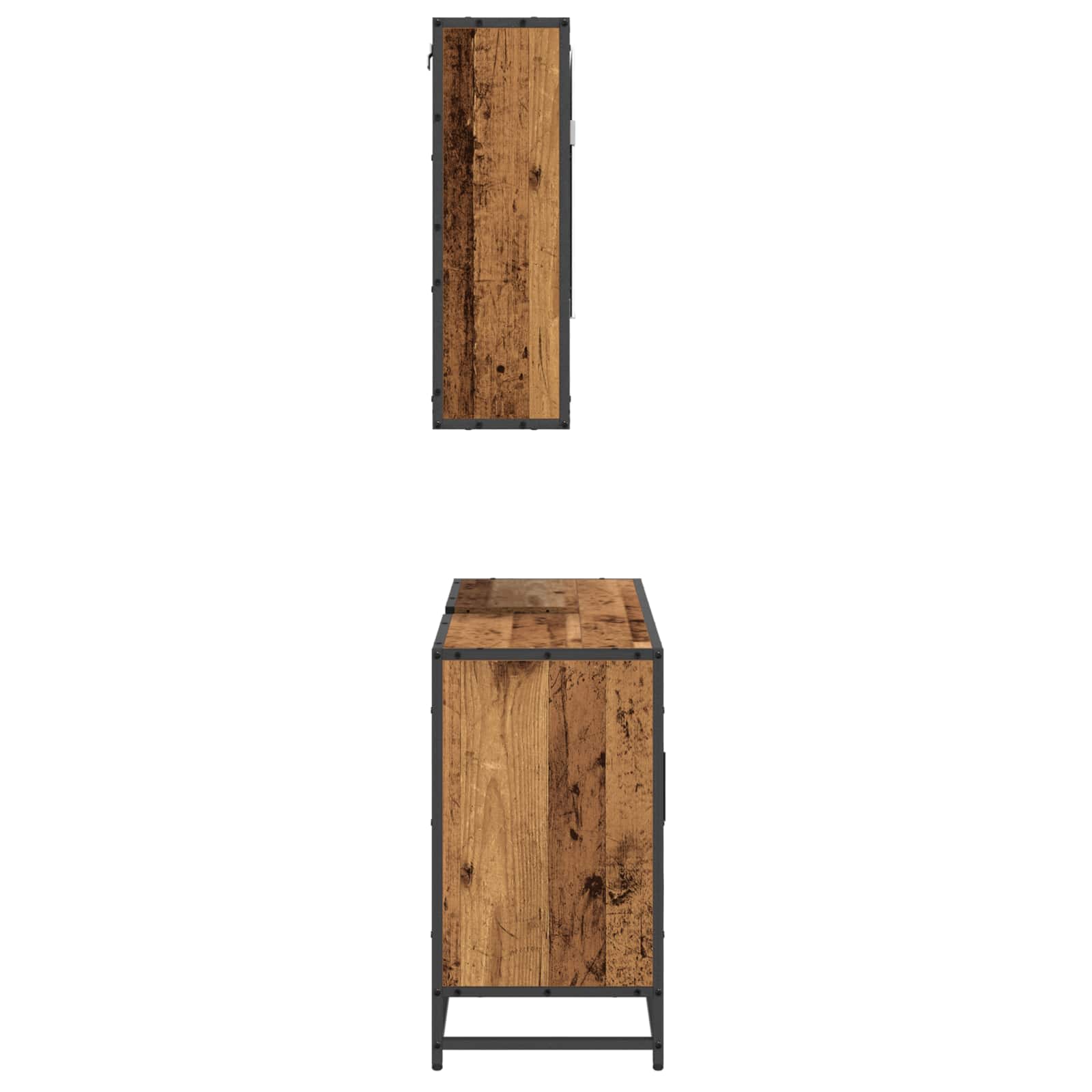 Set di mobili per il bagno con lo scaffale 2 pcs Legno vecchio | homemem39