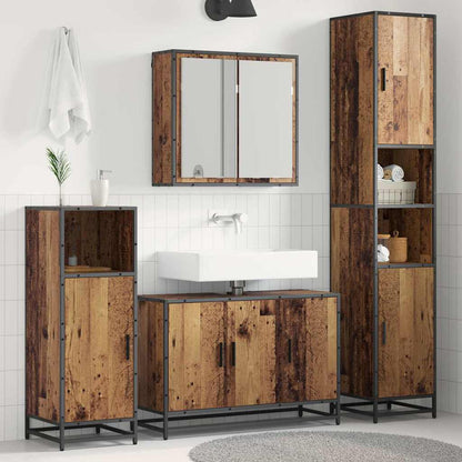 Set di mobili per il bagno con lo scaffale 3 pcs Legno vecchio | homemem39
