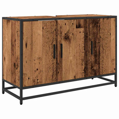 Set di mobili per il bagno con lo scaffale 3 pcs Legno vecchio | homemem39