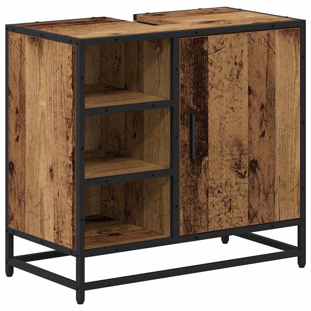 Set di mobili per il bagno con lo scaffale 2 pcs Legno vecchio | homemem39