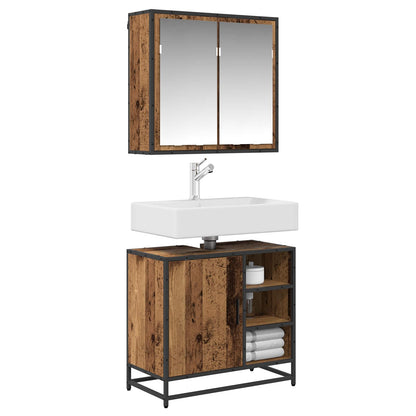 Set di mobili per il bagno con lo scaffale 2 pcs Legno vecchio | homemem39