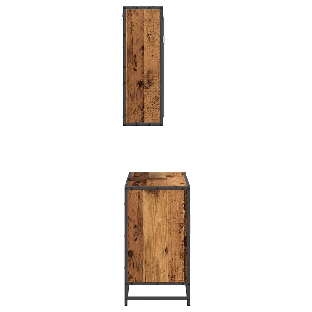 Set di mobili per il bagno con lo scaffale 2 pcs Legno vecchio | homemem39