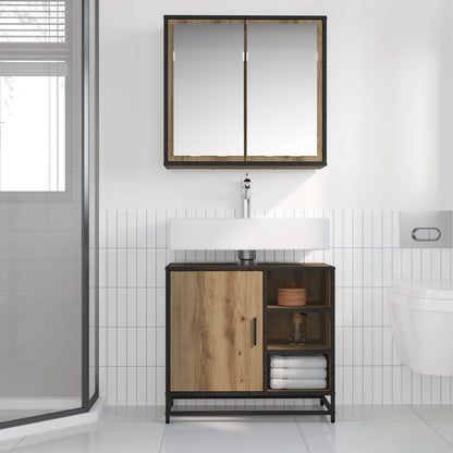 Set di mobili per il bagno 2 pz Rovere artigianale | homemem39