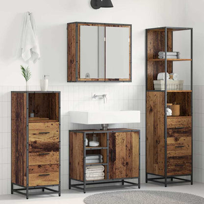 Set di mobili per il bagno con cassetto 3 pcs Legno vecchio | homemem39