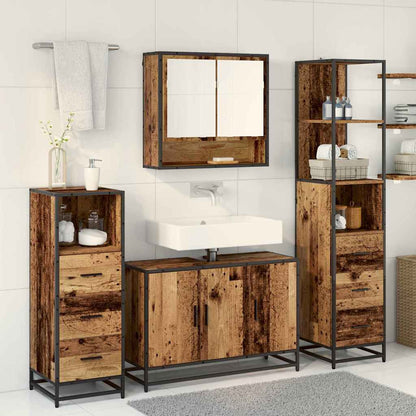 Set di mobili per il bagno con cassetto 3 pcs Legno vecchio