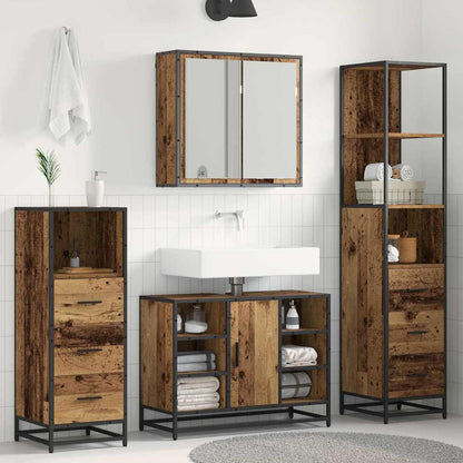 Set di mobili per il bagno con cassetto 3 pcs Legno vecchio | homemem39