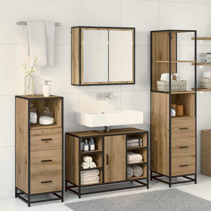 Set di mobili per il bagno 3 pz Rovere artigianale | homemem39