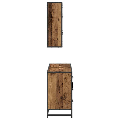 Set di mobili per il bagno con cassetto 2 pcs Legno vecchio | homemem39