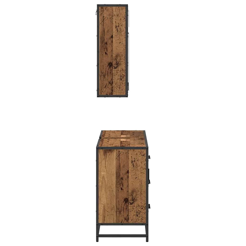 Set di mobili per il bagno con cassetto 2 pcs Legno vecchio | homemem39