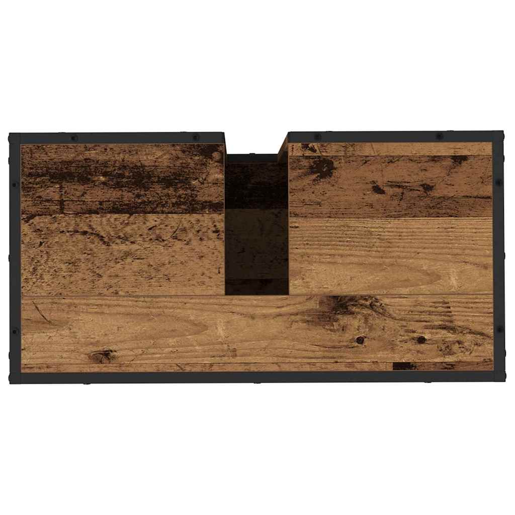 Set di mobili per il bagno con lo scaffale 3 pcs Legno vecchio