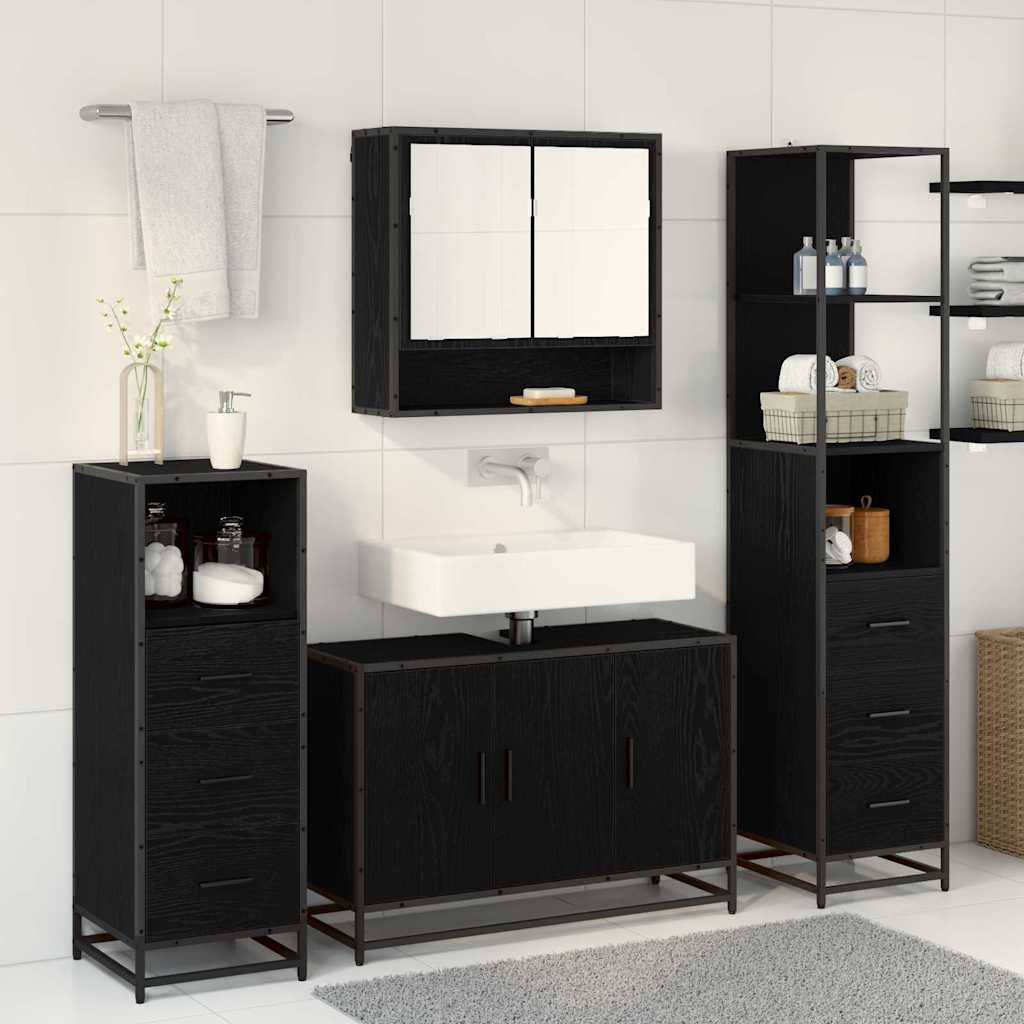 Set di mobili per il bagno con cassetto 3 pcs Legno vecchio | homemem39