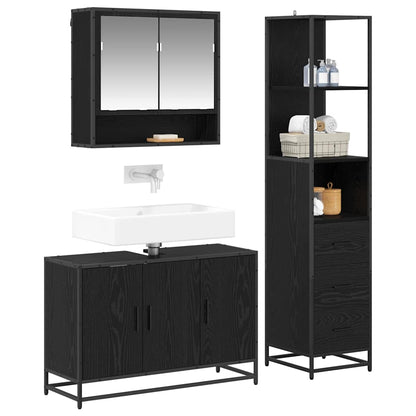 Set di mobili per il bagno con cassetto 3 pcs Legno vecchio | homemem39
