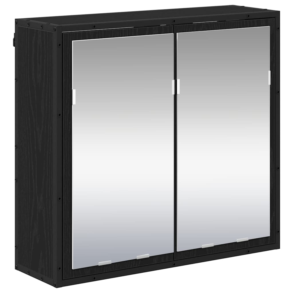 Set di mobili per il bagno 3 pcs Rovere Nero Legno multistrato | homemem39
