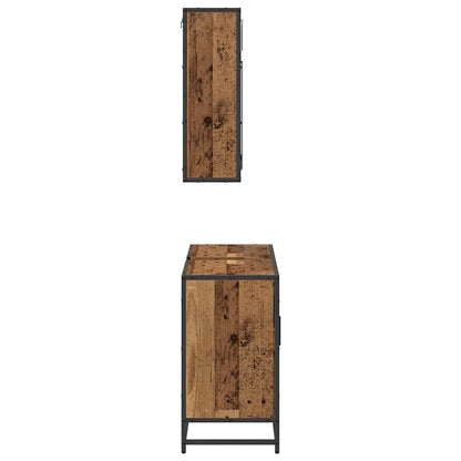 Set di mobili per il bagno con lo scaffale 2 pcs Legno vecchio | homemem39
