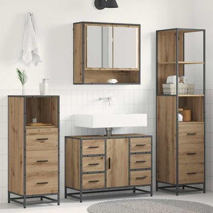 Set di mobili per il bagno 4 pz Rovere artigianale | homemem39