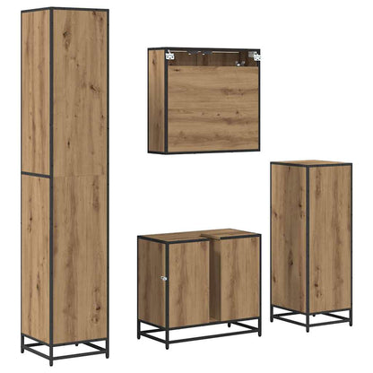 Set di mobili per il bagno 4 pz Rovere artigianale | homemem39