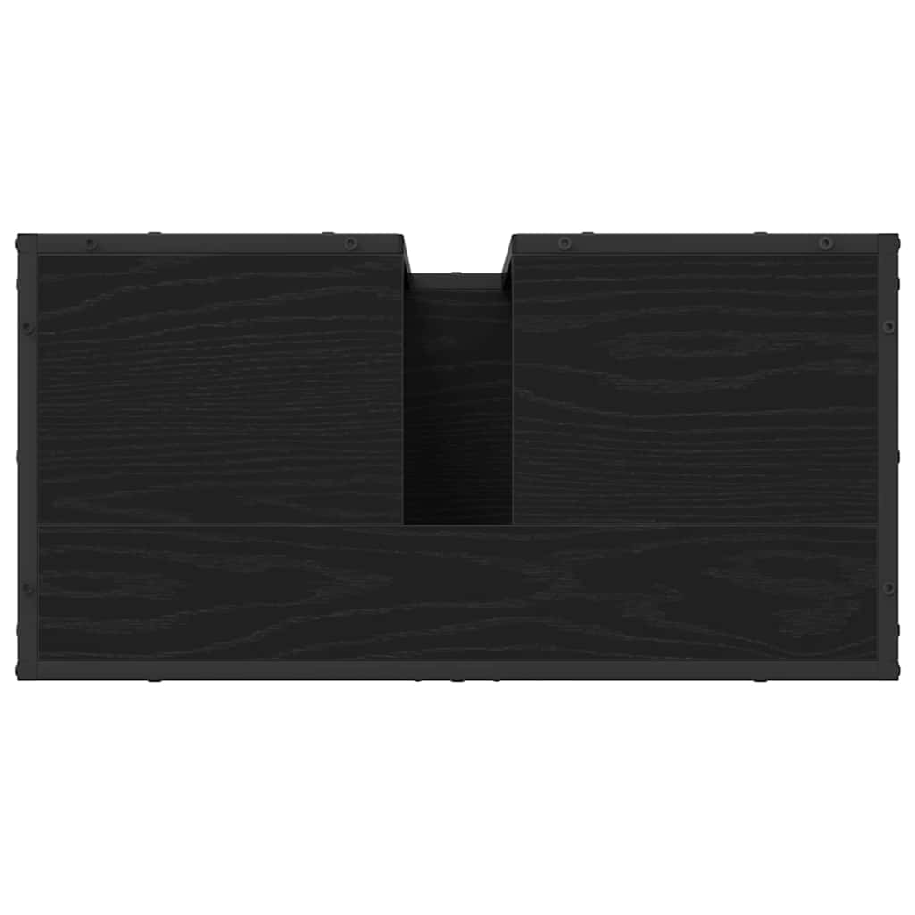 Set di mobili per il bagno 2 pcs Rovere Nero Legno multistrato | homemem39