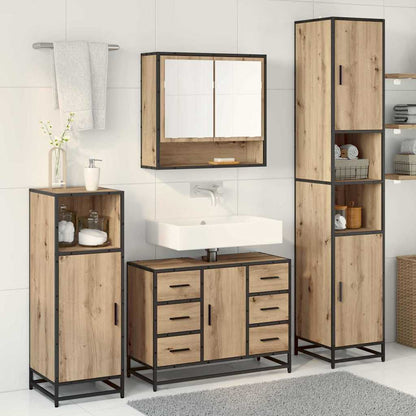 Set di mobili per il bagno 3 pz Rovere artigianale | homemem39