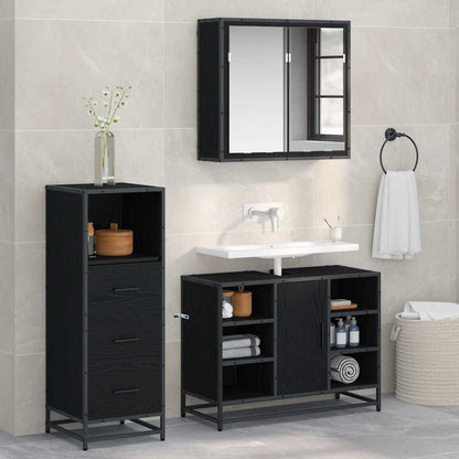 Set di mobili per il bagno con cassetto 3 pcs Legno vecchio | homemem39