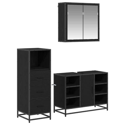 Set di mobili per il bagno con cassetto 3 pcs Legno vecchio | homemem39