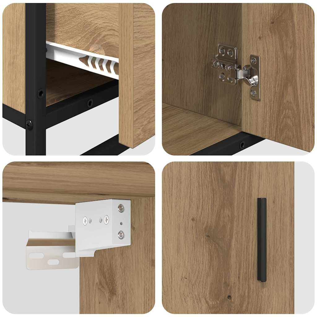 Set di mobili per il bagno 3 pz Rovere artigianale | homemem39