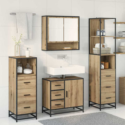 Set di mobili per il bagno 4 pz Rovere artigianale | homemem39