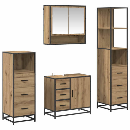 Set di mobili per il bagno 4 pz Rovere artigianale | homemem39