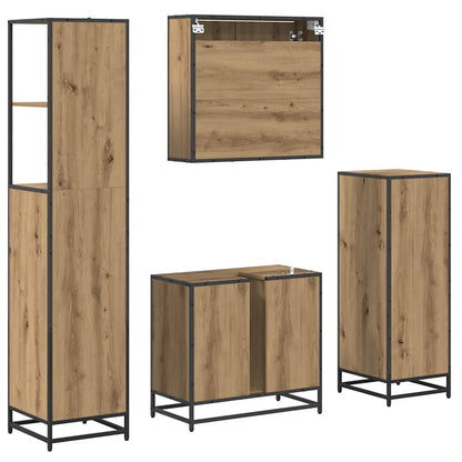 Set di mobili per il bagno 4 pz Rovere artigianale | homemem39
