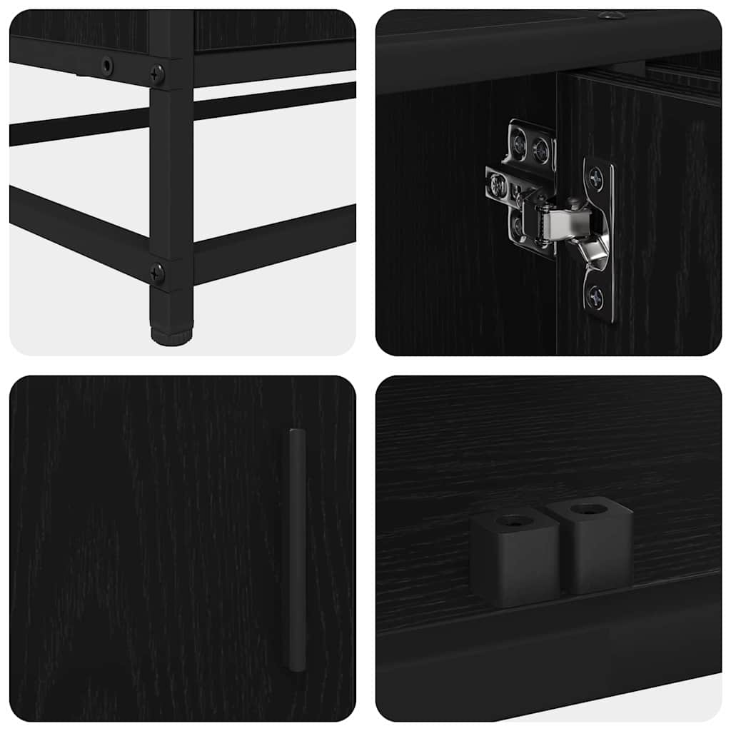 Unità TV 2 pcs Rovere Nero 210 x 35 x 41 cm Legno multistrato