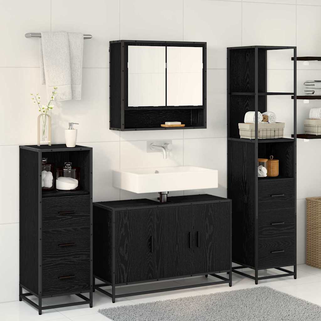 Set di mobili per il bagno 3 pz Rovere artigianale | homemem39