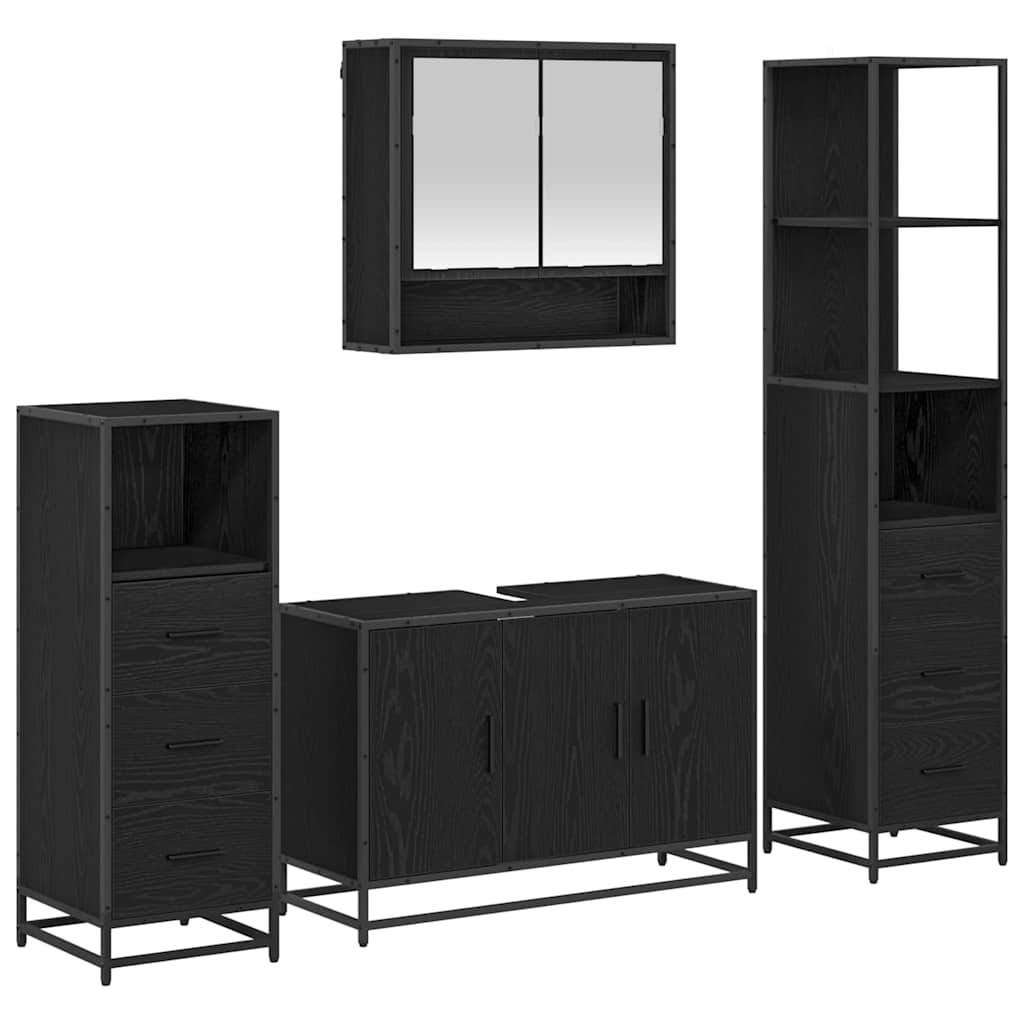 Set di mobili per il bagno 3 pz Rovere artigianale | homemem39