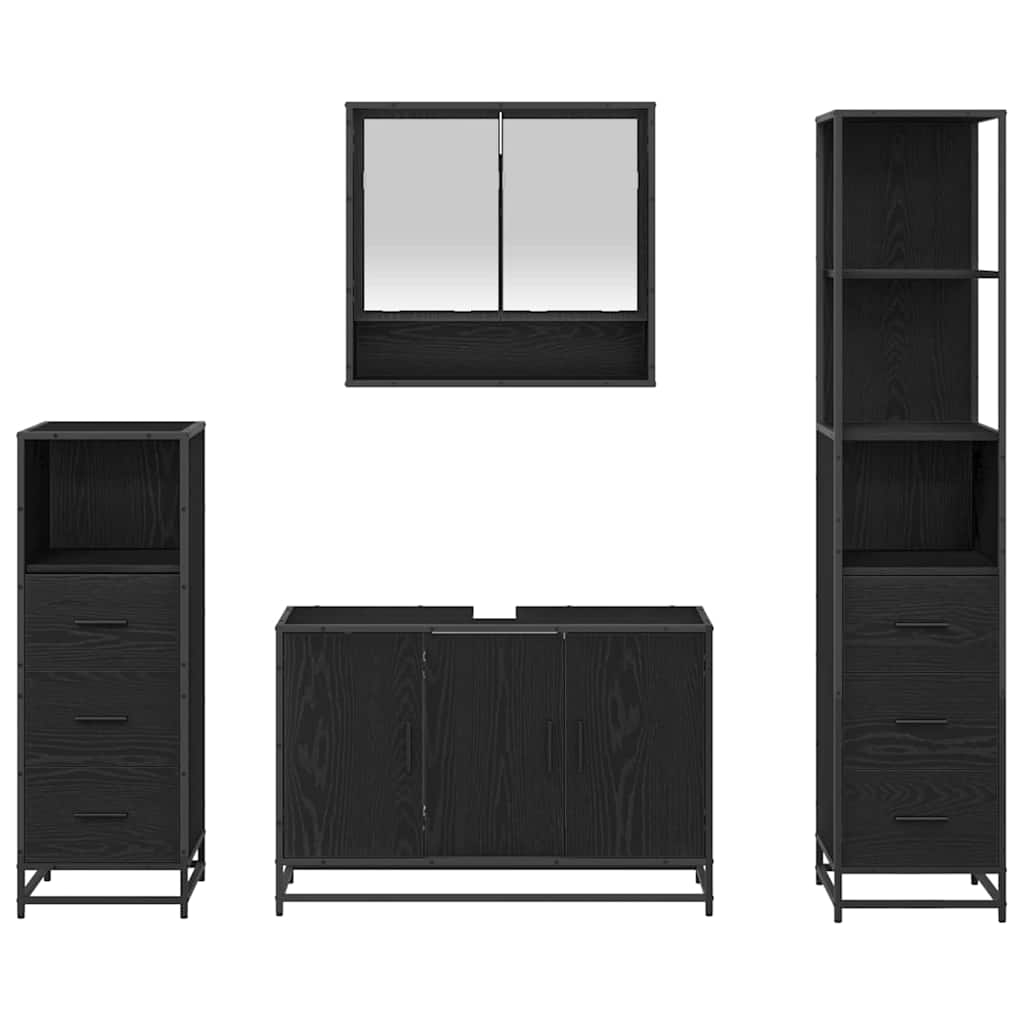 Set di mobili per il bagno 3 pz Rovere artigianale | homemem39