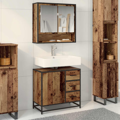 Set di mobili per il bagno con cassetto 2 pcs Legno vecchio | homemem39