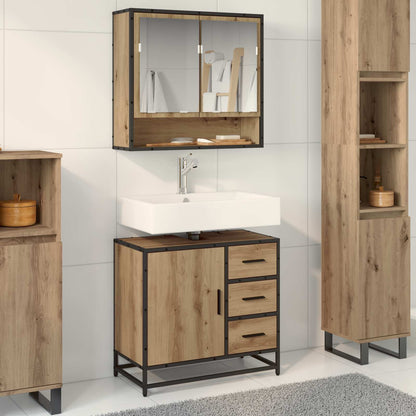 Set di mobili per il bagno 2 pz Rovere artigianale | homemem39