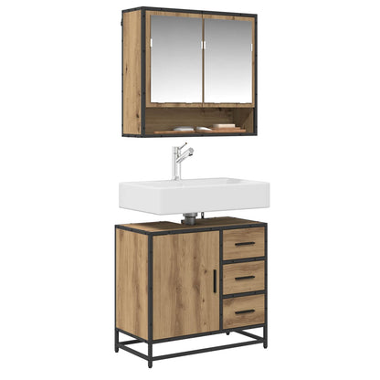 Set di mobili per il bagno 2 pz Rovere artigianale | homemem39