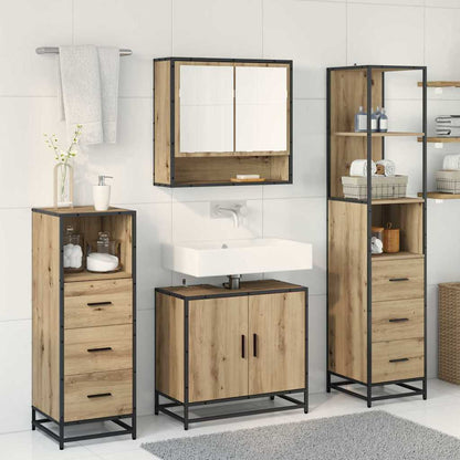 Set di mobili per il bagno con porta 4 pcs Rovere artigianale