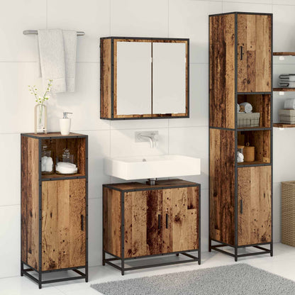 Set di mobili per il bagno con lo scaffale 3 pcs Legno vecchio | homemem39
