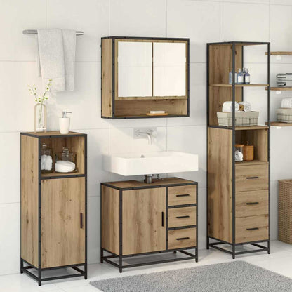 Set di mobili per il bagno 3 pz Rovere artigianale | homemem39