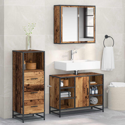 Set di mobili per il bagno con cassetto 3 pcs Legno vecchio | homemem39
