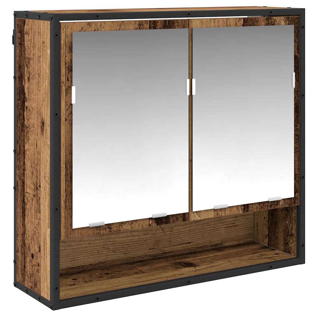 Set di mobili per il bagno con lo scaffale 2 pcs Legno vecchio