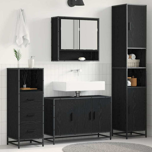 Set di mobili per il bagno con lo scaffale 3 pcs Legno vecchio | homemem39
