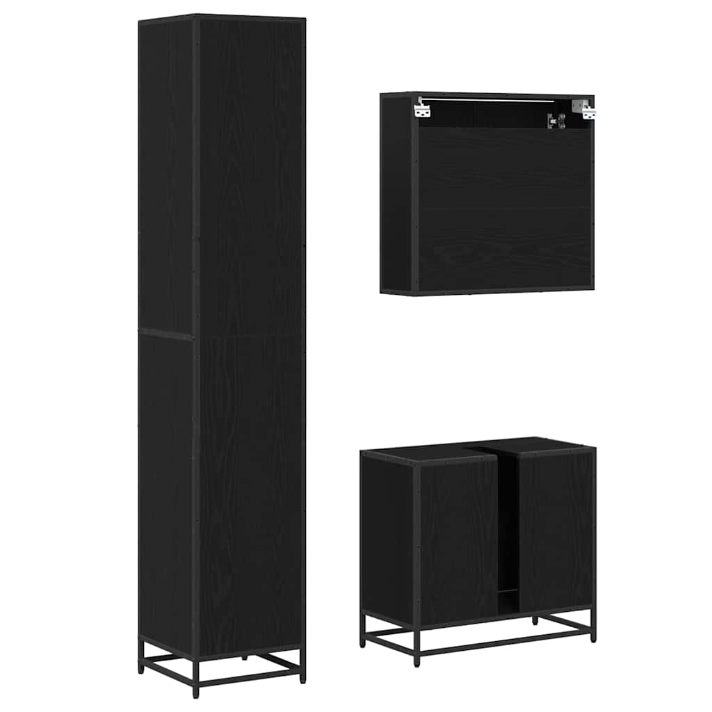Set di mobili per il bagno 3 pz Rovere artigianale | homemem39